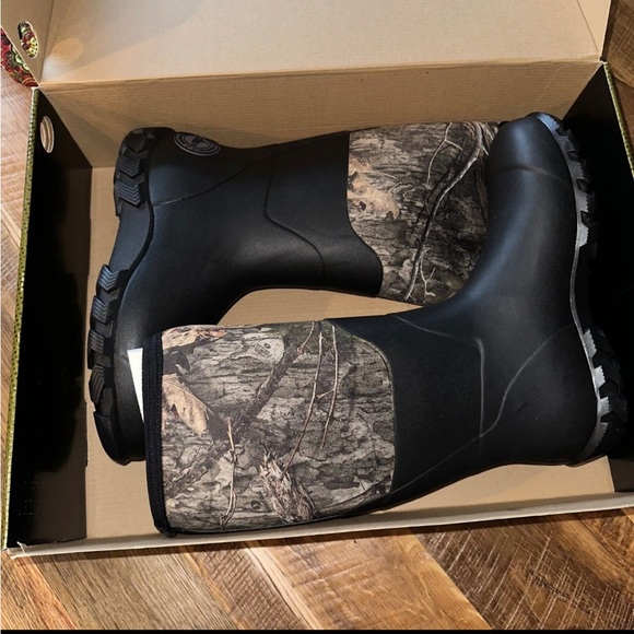 Habit Mens All Weather Rubber Boots Waterproof Mossy Oak Country Thick Sole Boot - Picture 1 of 3